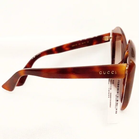 Designer Gucci Oversized Cat Eye Havana Sunglasses - New - Picture 9 of 11